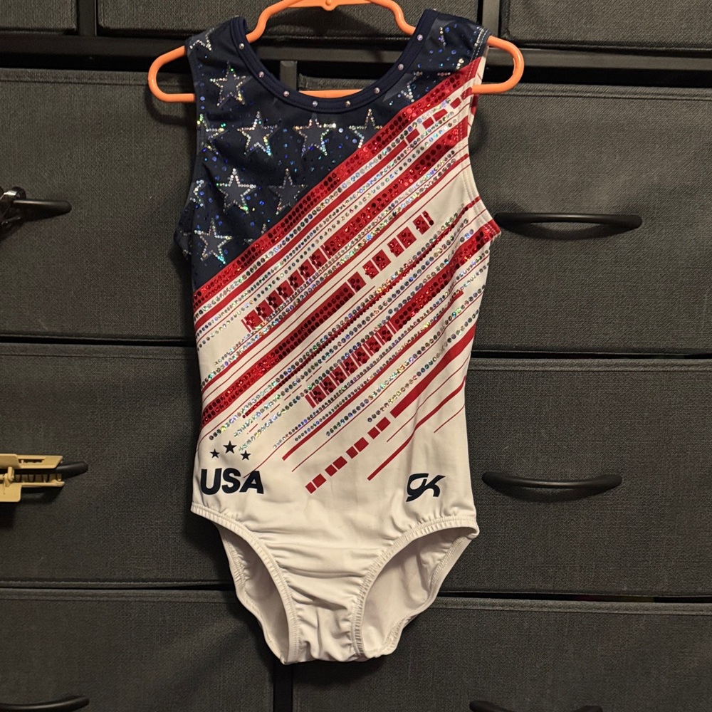 GK Red, White, and Blue Star Leotard